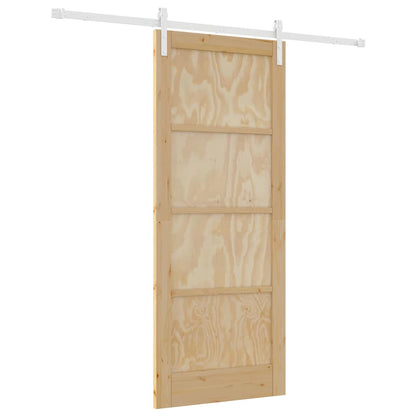 Porta Scorrevole Naturale e bianco 83 x 202 cm