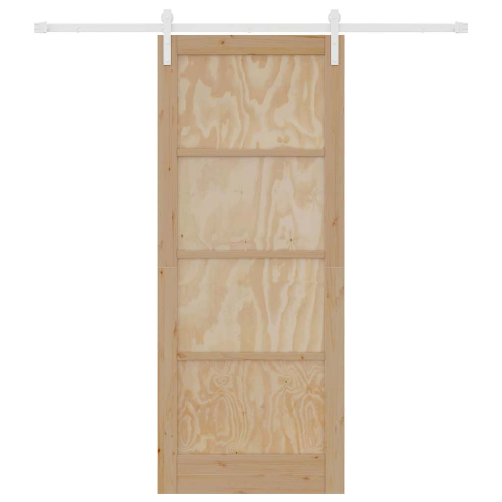 Porta Scorrevole Naturale e bianco 86 x 211 cm