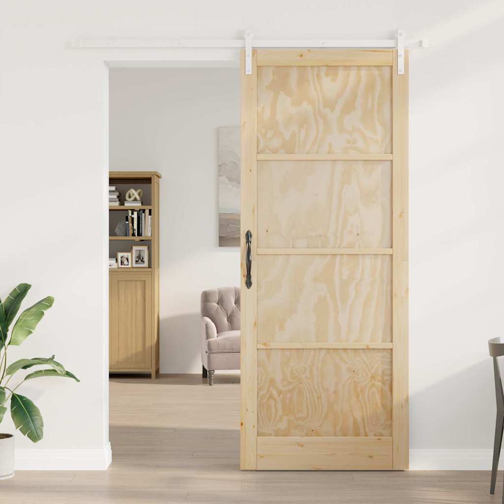 Porta Scorrevole Naturale e bianco 93 x 232 cm