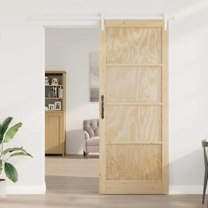 Porta Scorrevole Naturale e bianco 93 x 232 cm