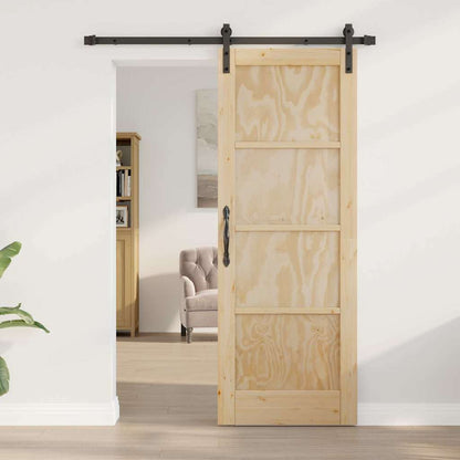 Porta scorrevole Naturale e nero 73.5 x 198.5 cm