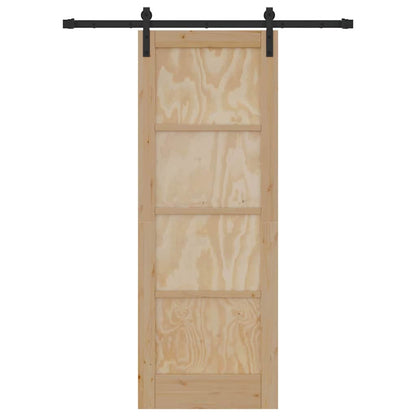 Porta scorrevole Naturale e nero 73.5 x 198.5 cm