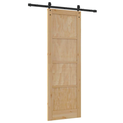 Porta scorrevole Naturale e nero 73.5 x 211 cm