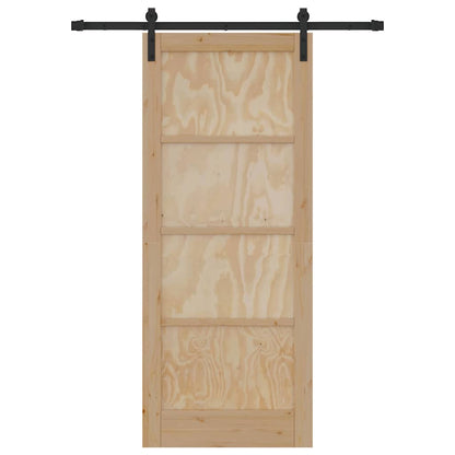 Porta scorrevole Naturale e nero 83 x 202 cm