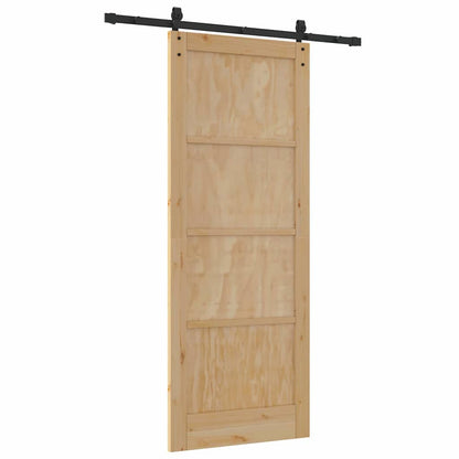 Porta scorrevole Naturale e nero 83 x 211 cm
