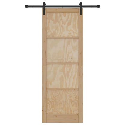 Porta scorrevole Naturale e nero 83 x 232 cm