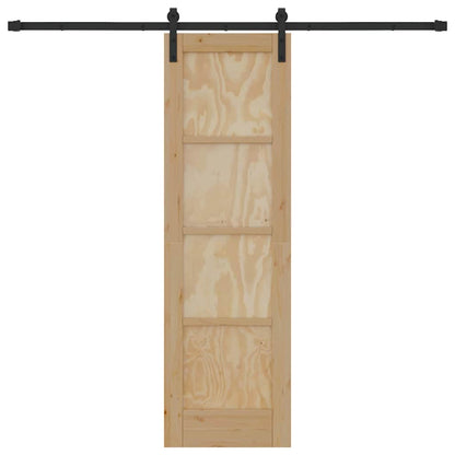 Porta scorrevole Naturale e nero 61 x 198.5 cm