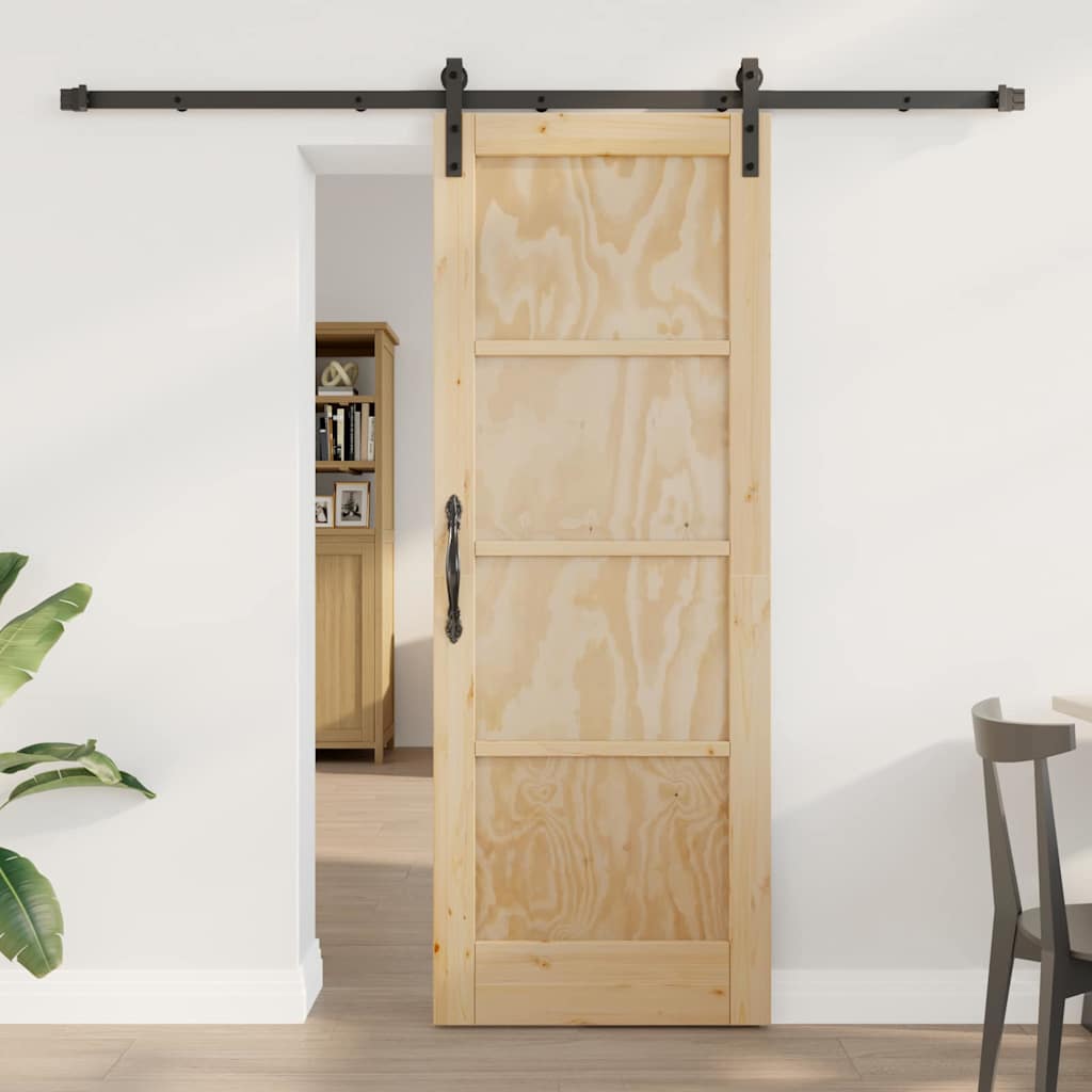 Porta scorrevole Naturale e nero 73.5 x 198.5 cm