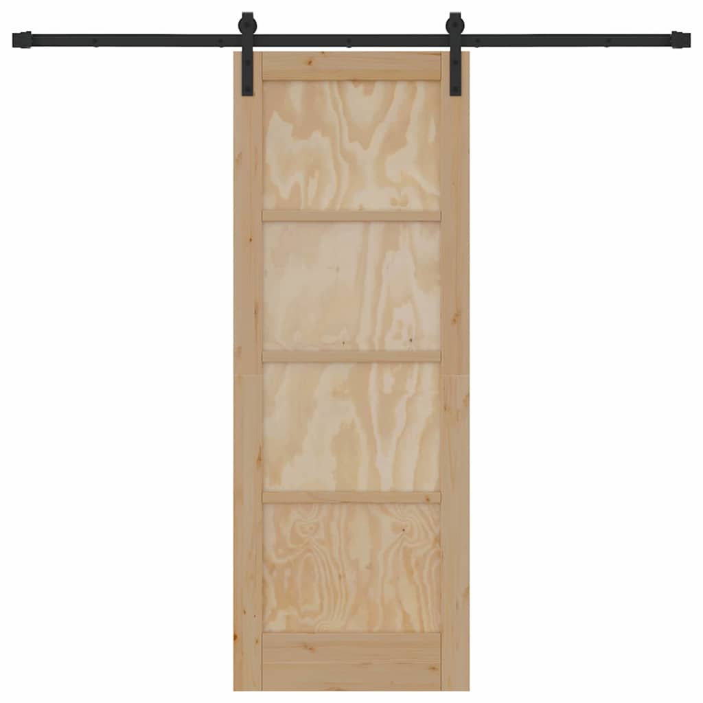 Porta scorrevole Naturale e nero 73.5 x 198.5 cm
