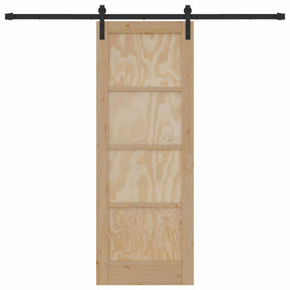 Porta scorrevole Naturale e nero 73.5 x 198.5 cm