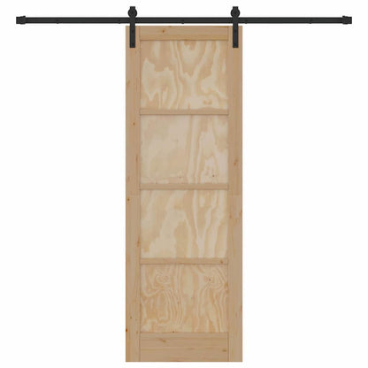 Porta scorrevole Naturale e nero 73.5 x 211 cm