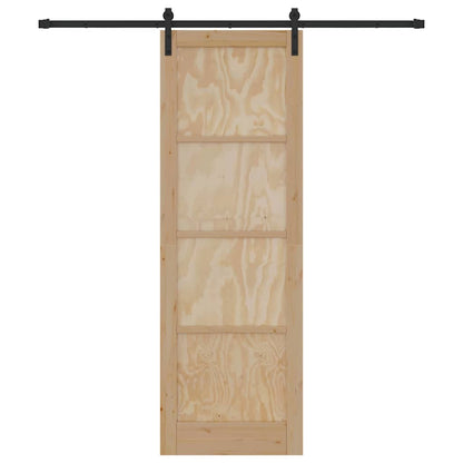 Porta scorrevole Naturale e nero 78 x 232 cm