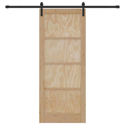 Porta scorrevole Naturale e nero 86 x 211 cm