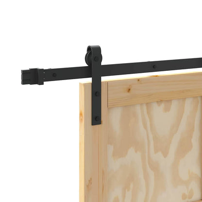 Porta scorrevole Naturale e nero 93 x 202 cm