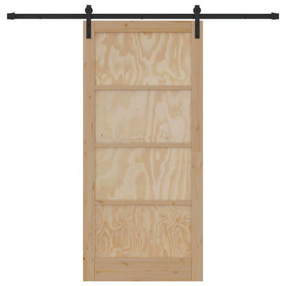 Porta scorrevole Naturale e nero 93 x 202 cm