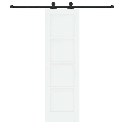 Porta scorrevole Bianco e Nero 61 x 198,5 cm Pino massello