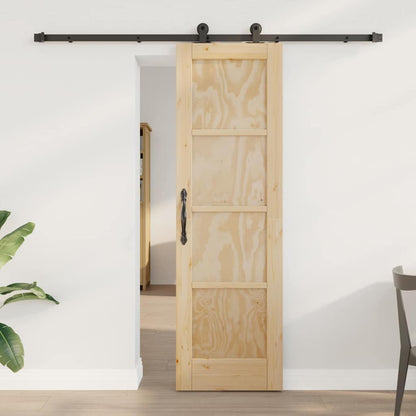 Set di Porte Scorrevoli Naturale e nero 61 x 198.5 cm