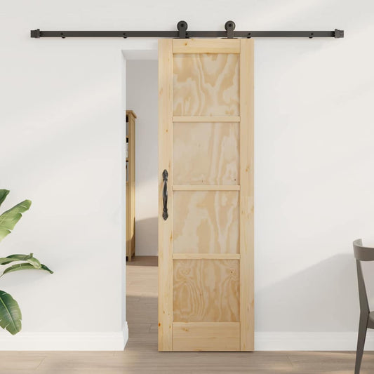 Set di Porte Scorrevoli Naturale e nero 61 x 198.5 cm