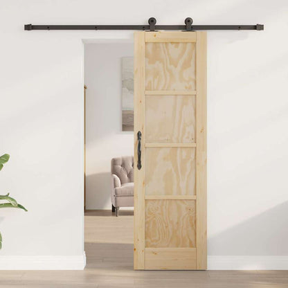 Set di Porte Scorrevoli Naturale e nero 61 x 198.5 cm