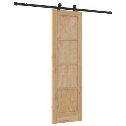 Set di Porte Scorrevoli Naturale e nero 61 x 198.5 cm