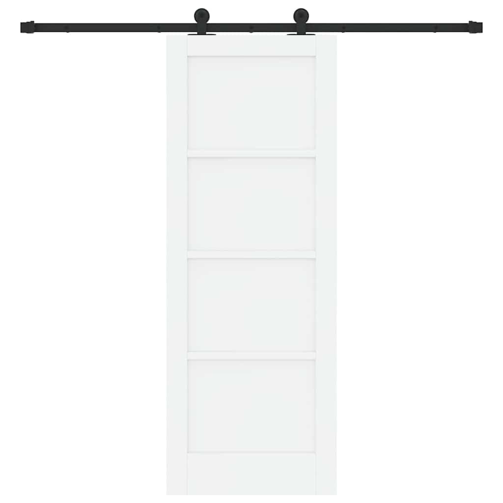 Porta scorrevole Bianco e Nero 73,5 x 198,5 cm Pino massello