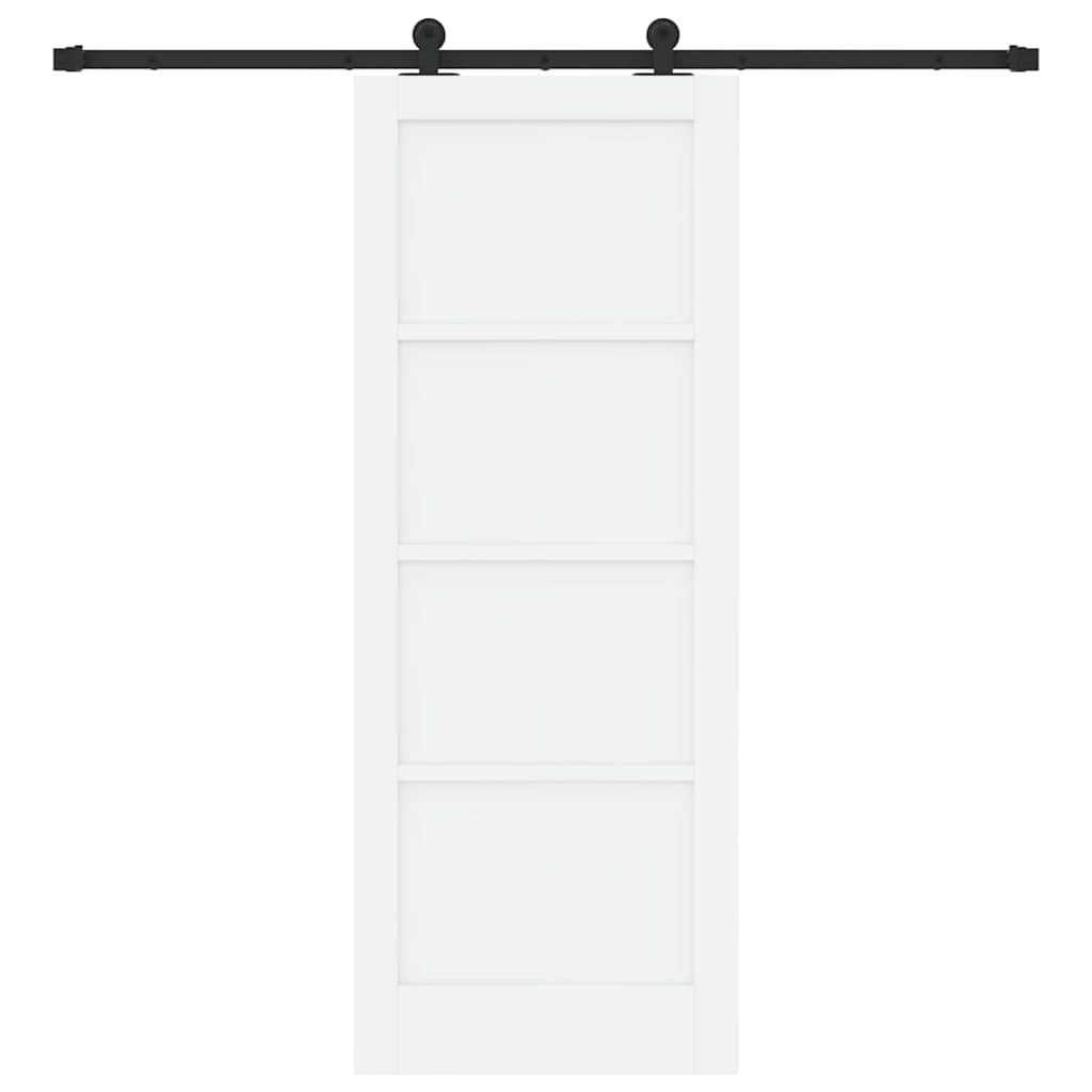 Porta scorrevole Bianco e Nero 78 x 202 cm Pino massello