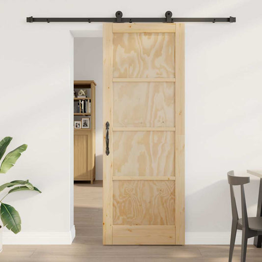 Set di Porte Scorrevoli Naturale e nero 78 x 211 cm