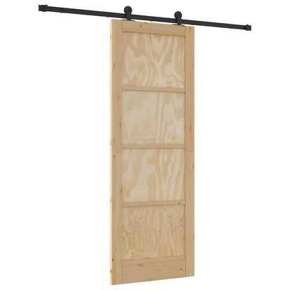 Set di Porte Scorrevoli Naturale e nero 78 x 211 cm