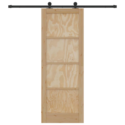 Set di Porte Scorrevoli Naturale e nero 78 x 211 cm