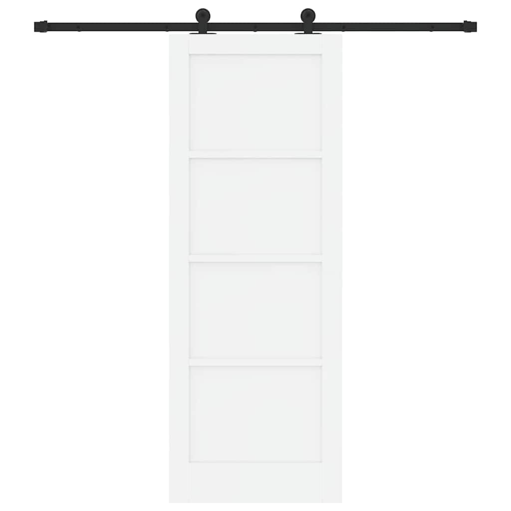Porta scorrevole Bianco e Nero 78 x 211 cm Pino massello