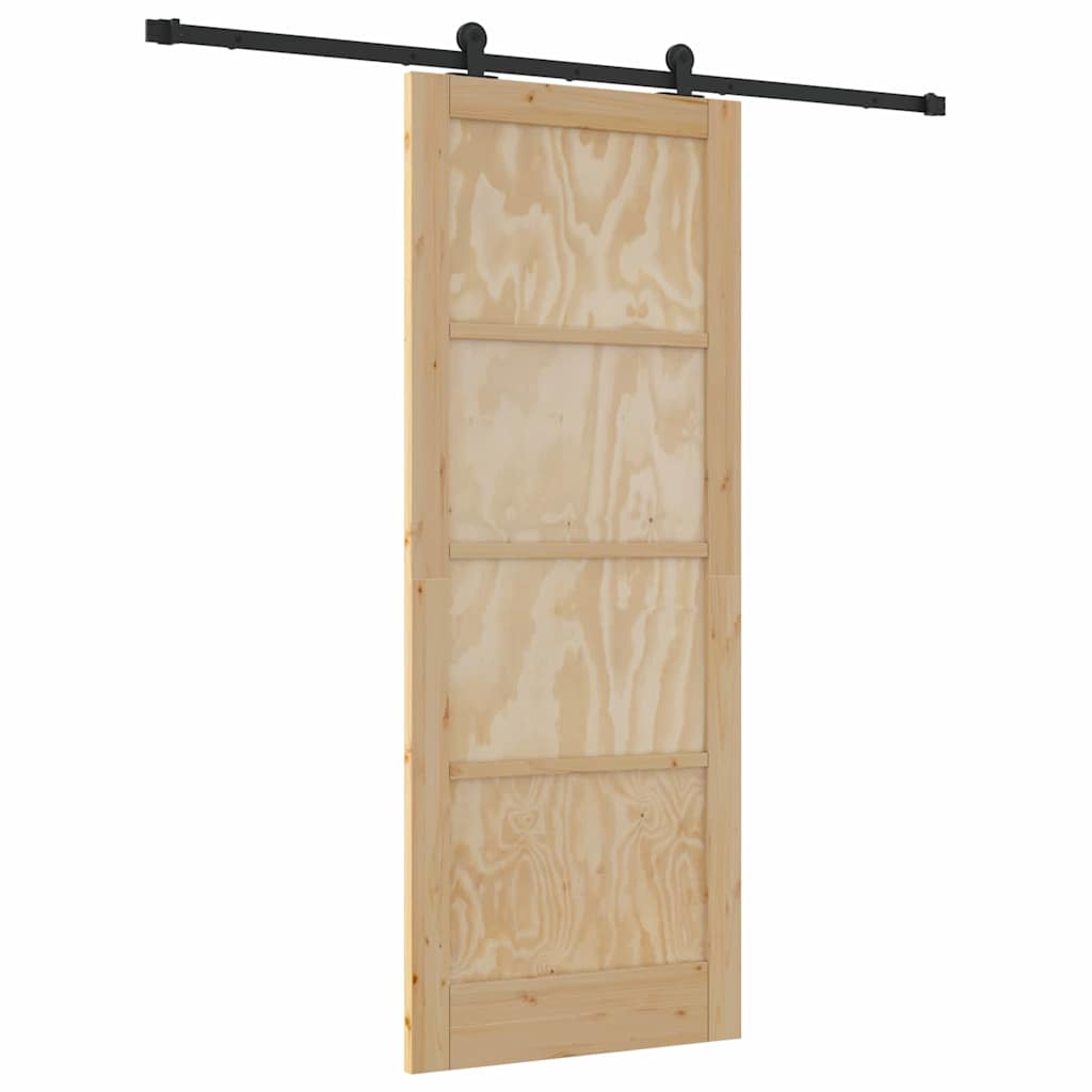 Set di Porte Scorrevoli Naturale e nero 83 x 211 cm