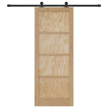 Set di Porte Scorrevoli Naturale e nero 83 x 211 cm
