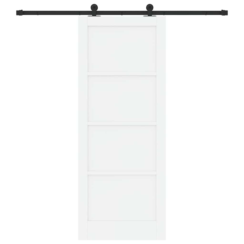 Porta scorrevole Bianco e Nero 83 x 211 cm Pino massello