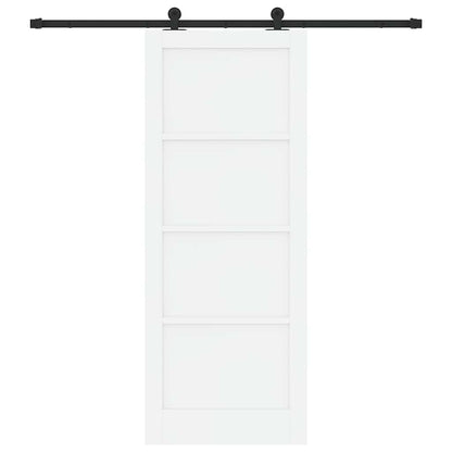 Porta scorrevole Bianco e Nero 83 x 211 cm Pino massello