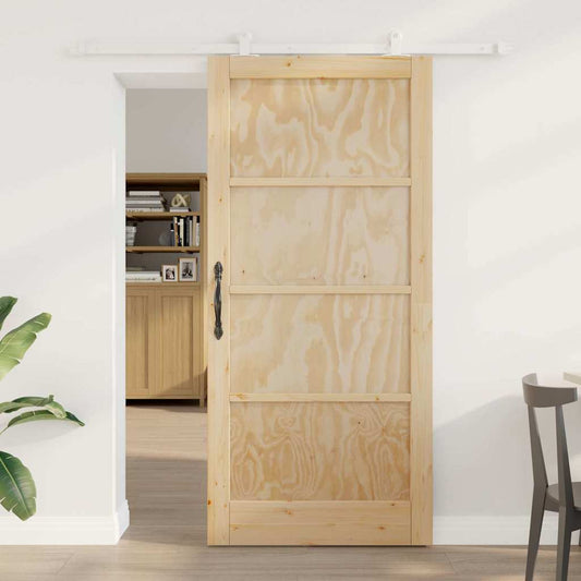 Set di Porte Scorrevoli Naturale e bianco 93 x 202 cm