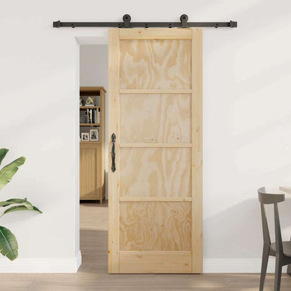Porta Scorrevole ORKDAL Naturale e nero 78 x 202 cm