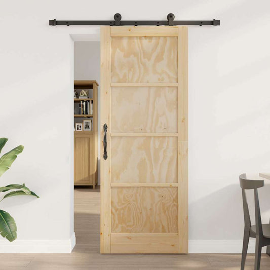 Porta Scorrevole ORKDAL Naturale e nero 78 x 202 cm