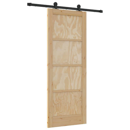 Porta Scorrevole ORKDAL Naturale e nero 78 x 202 cm