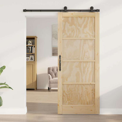 Porta Scorrevole ORKDAL Naturale e nero 83 x 202 cm