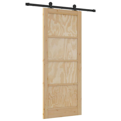 Porta Scorrevole ORKDAL Naturale e nero 83 x 202 cm