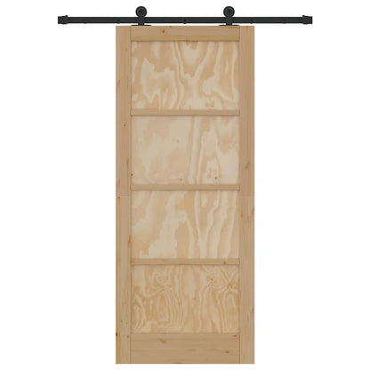 Porta Scorrevole ORKDAL Naturale e nero 83 x 202 cm