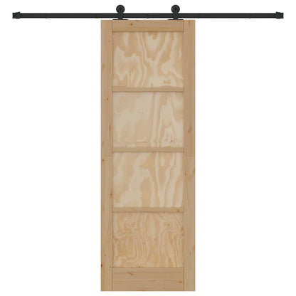 Porta Scorrevole ORKDAL Naturale e nero 73.5 x 211 cm