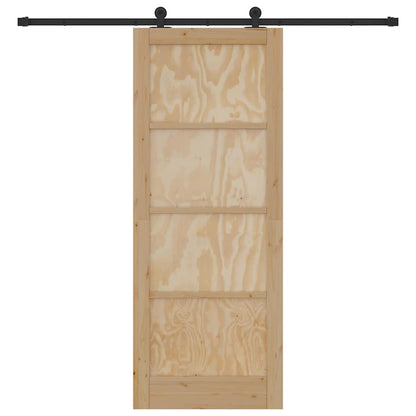 Porta Scorrevole ORKDAL Naturale e nero 83 x 211 cm