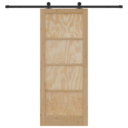 Porta Scorrevole ORKDAL Naturale e nero 86 x 211 cm