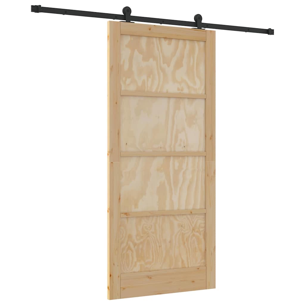 Porta Scorrevole ORKDAL Naturale e nero 93 x 202 cm