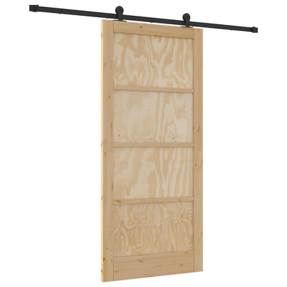 Porta Scorrevole ORKDAL Naturale e nero 93 x 202 cm