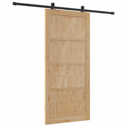 Porta Scorrevole ORKDAL Naturale e nero 93 x 202 cm