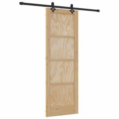 Porta Scorrevole Naturale e nero 73.5 x 211 cm