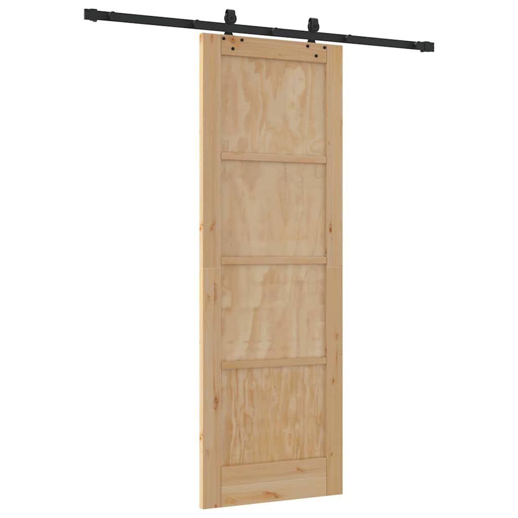 Porta Scorrevole Naturale e nero 73.5 x 211 cm