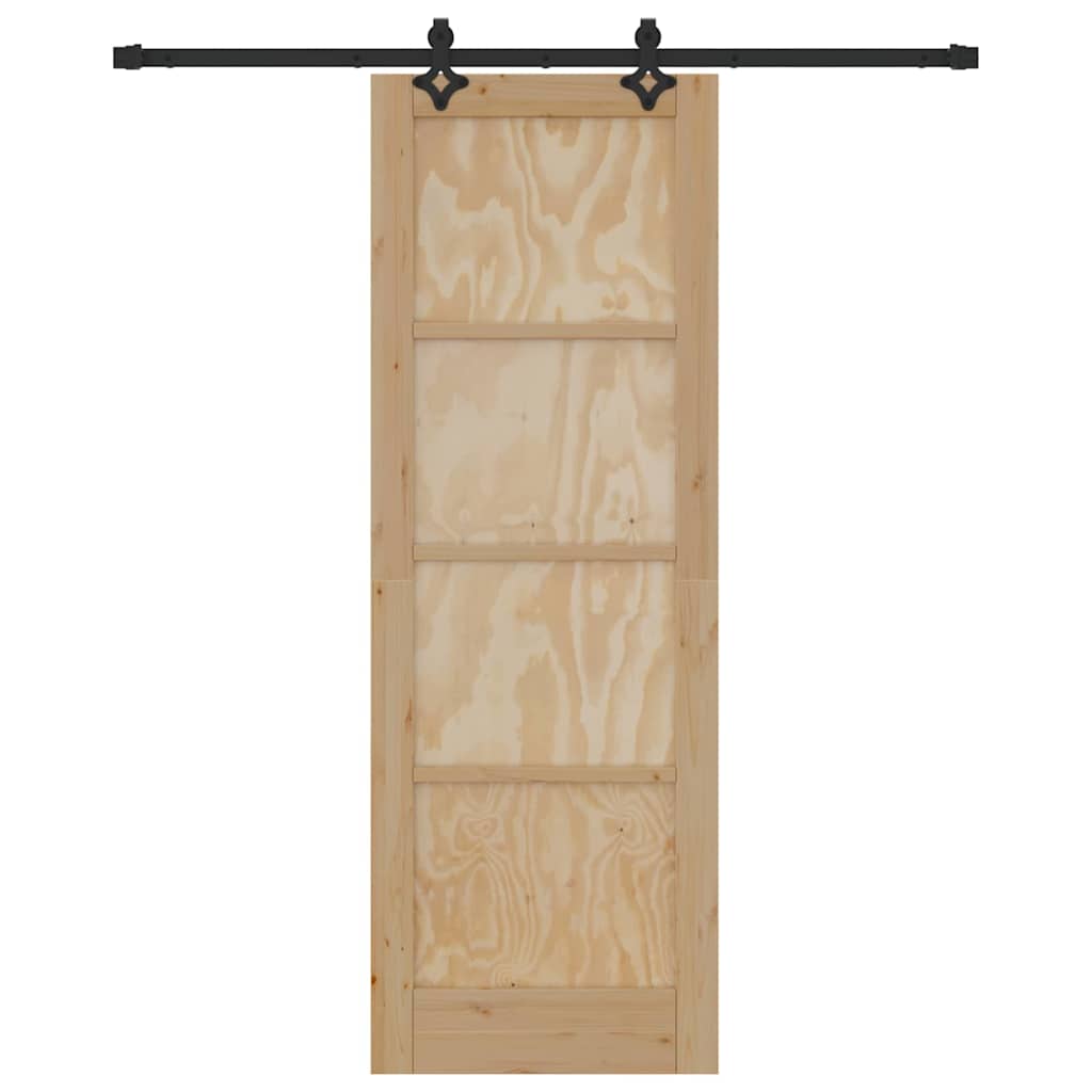 Porta Scorrevole Naturale e nero 73.5 x 211 cm